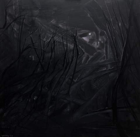“Through the desolate thickets, they roam under the moon” by Vartan Markarian – 120x120cm 2018