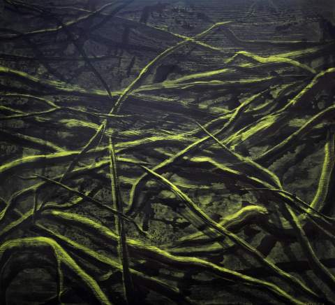 “In search of golden fish” by Vartan Markarian – 100x100cm 2018